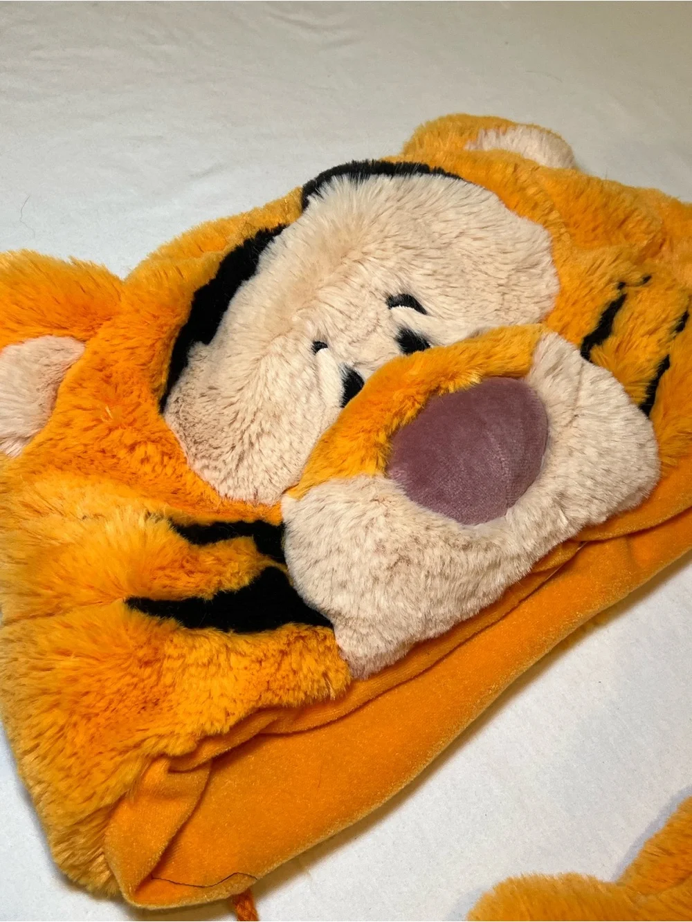 Disney Tigger Plush Winter Hat Orange Fuzzy Pom Pom Ear Flap Hat – Lot of 2